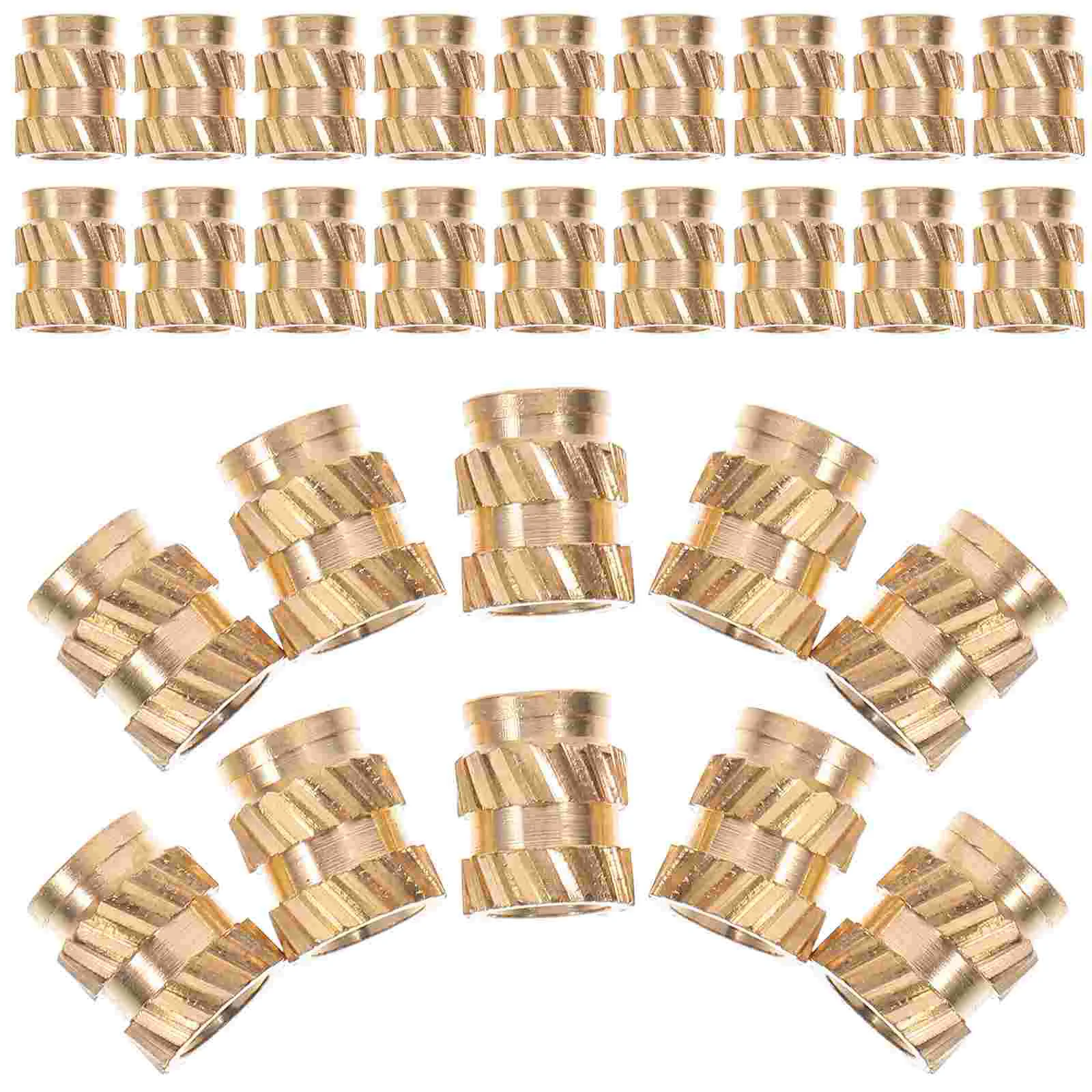 

100 Pcs Knurled Brass Nut Female Thread Embedment Nuts Replacement Threaded Insert Inserts For Wood Shell