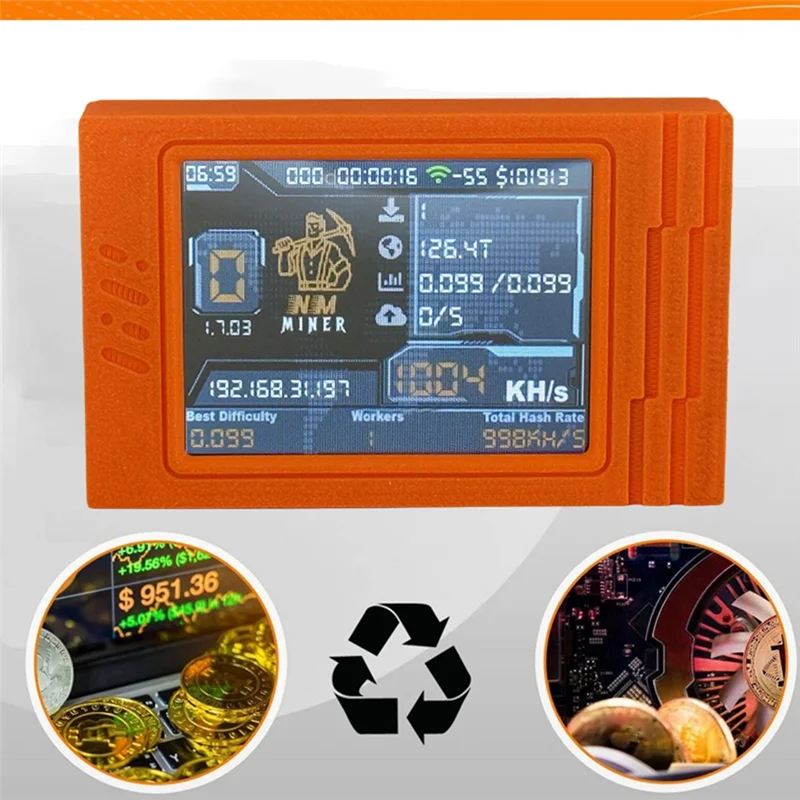 

Crypto Bitcoin Miner Nerdminer V2 MAX BTC Solo 1050KH/S Smart Display 2.8 Inch Nerdminer Win 3.125 BTC