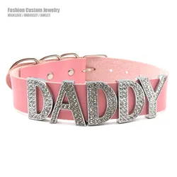 Gargantilla de diamantes de imitaciÃģn Punk con letras grandes, Collar personalizado de papÃĄ, gÃģtico, Sexy, BDSM, regalo de joyerÃa para fiesta de Cosplay, 30MM