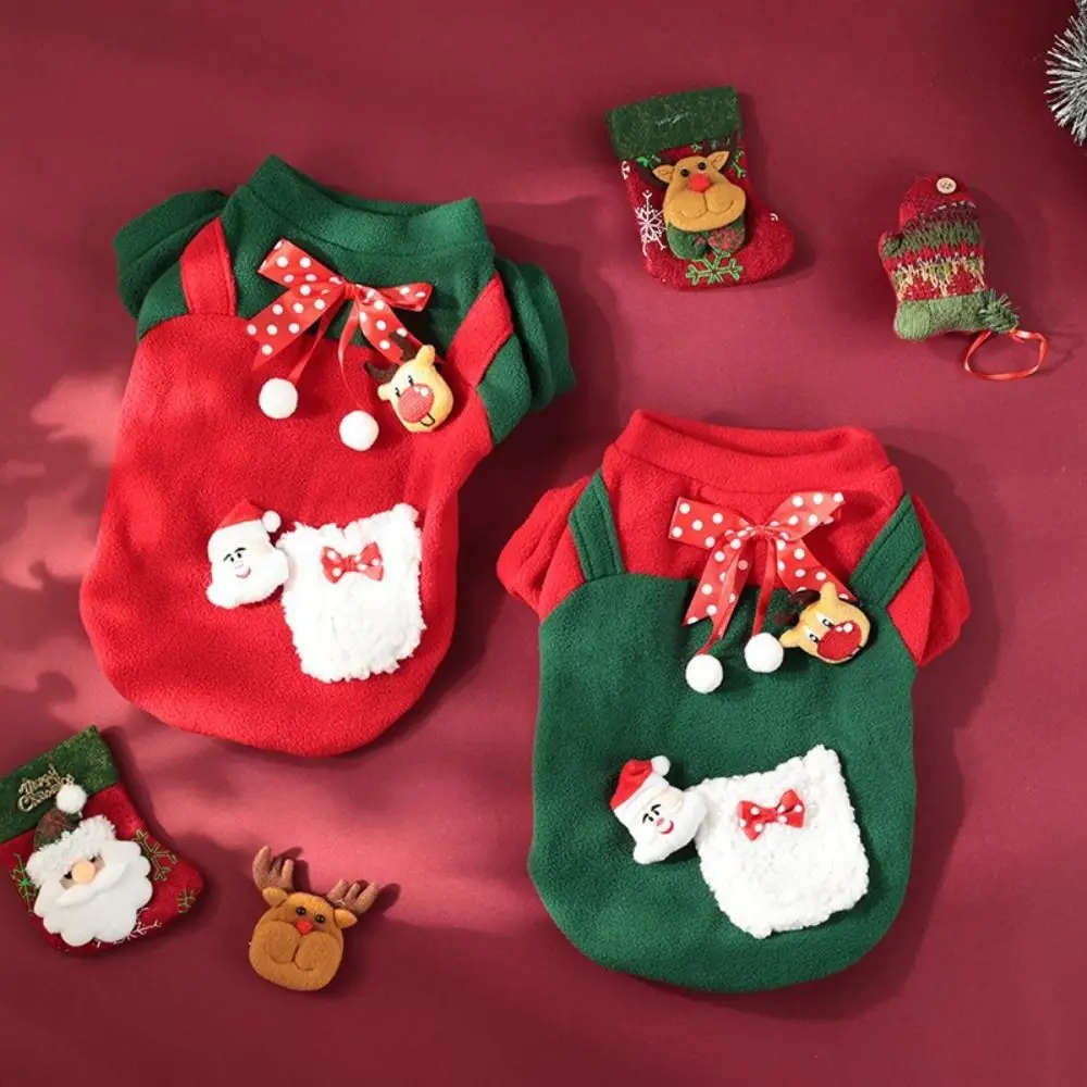 Cartoon Puppy Kitten Christmas Clothing Cute Santa Claus Winter Dog Sweaters Than Bear Funny Cat Clothes Autumn