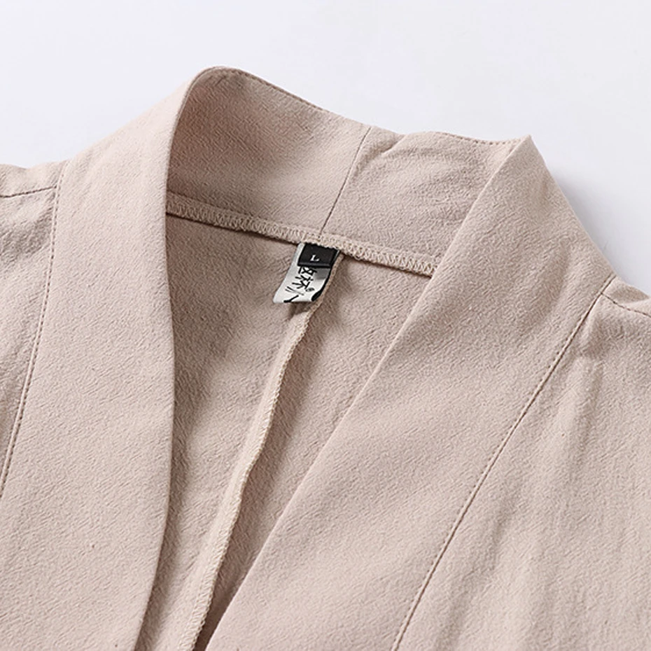 Camicie di lino da uomo 9XL Camicie kimono taglie forti Giacca cardigan estiva Moda Camicie casual in tinta unita Taglia grande 9XL