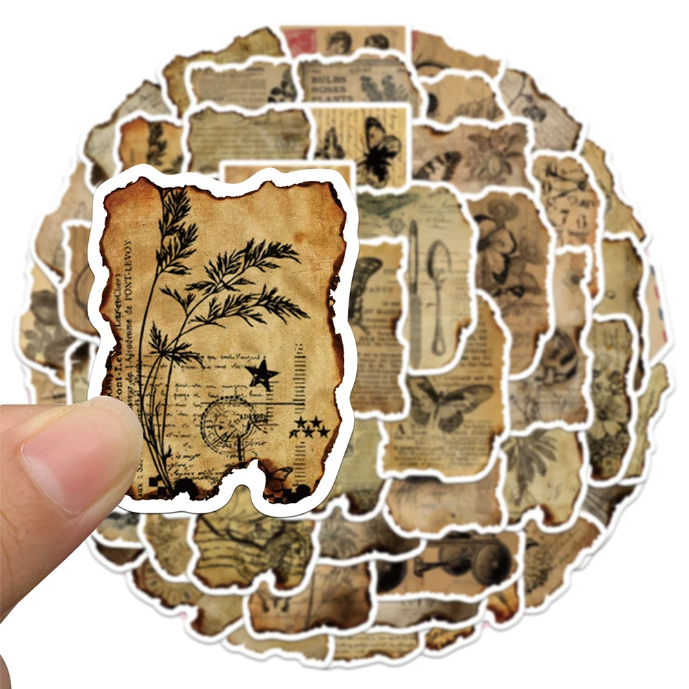 

10/30/50pcs Cartoon Manuscript Flower Butterfly Stickers Vintage Aesthetic Graffiti Sticker Diary Phone Laptop Decals Wholesale