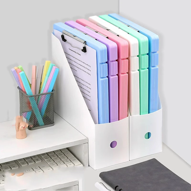 Large-Capacity A4 Clipboards File Folder Box Sturdy Plate Clip Design Multi-functional for Efficient Paper Storage for Students