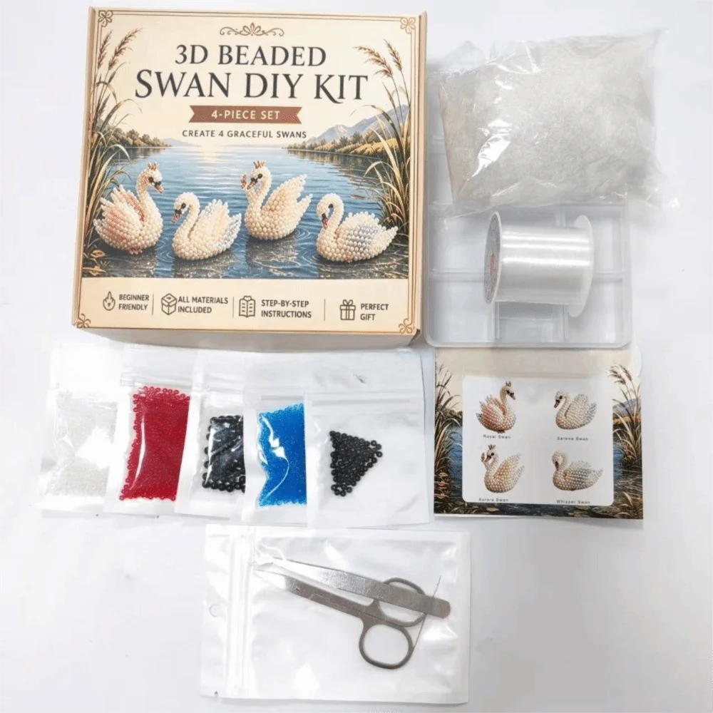 Handmade DIY Animal Bead Embroidery Kit Colorful Tiny 3D Bead Pet Keychain Making Kit Educational Mini Animal Crafting Set