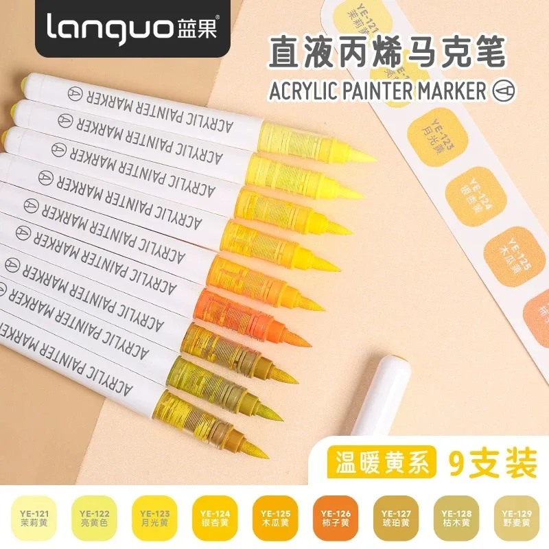 Languo 9/288 Colors Acrylic Colors Markers Direct Liquid Paint Marker Pen DIY for Christmas Stationery School Art Supplies