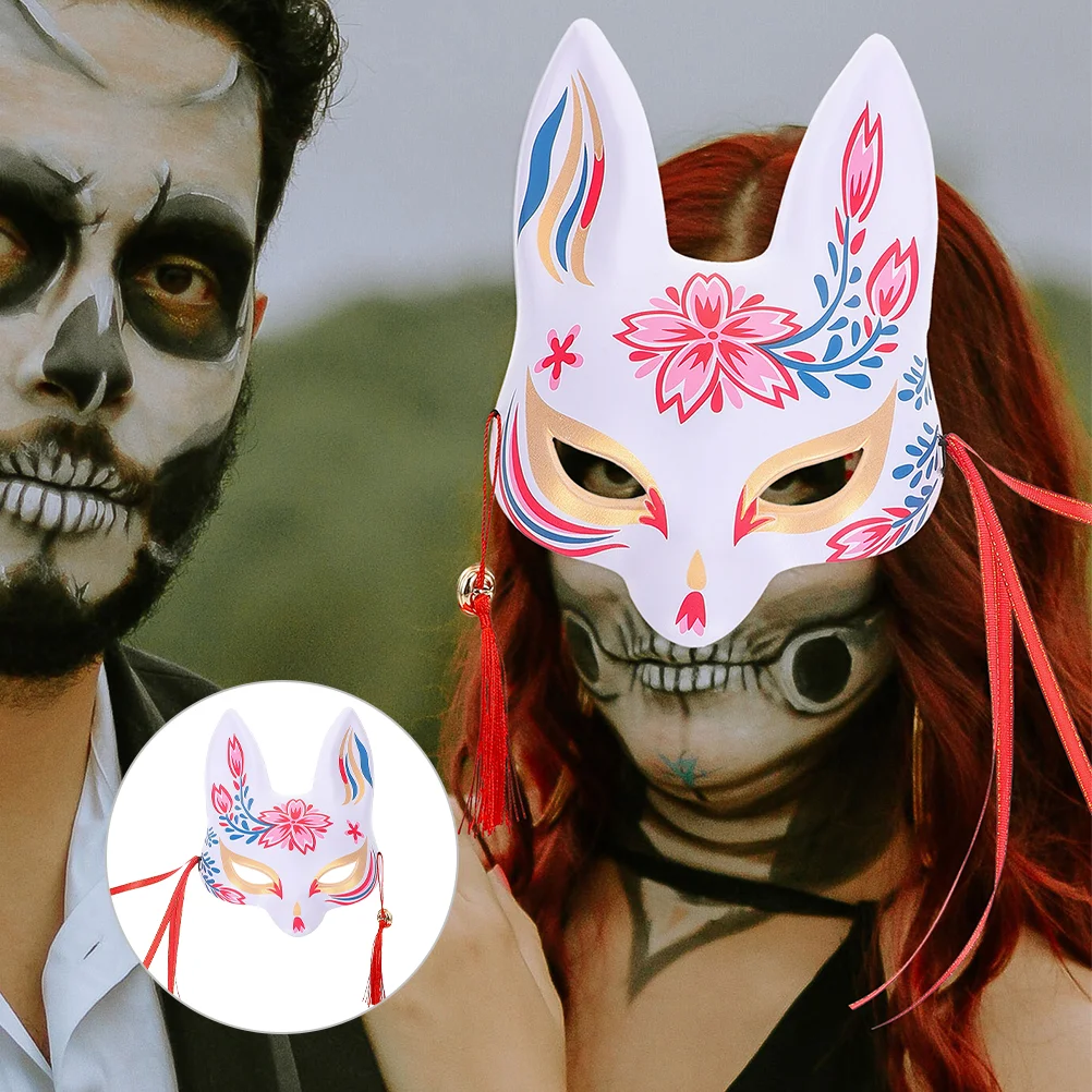 DIY Animal Mask Fox Demon for Halloween Japanese Kimono Cosplay Costume Makeup Wolf Pvc