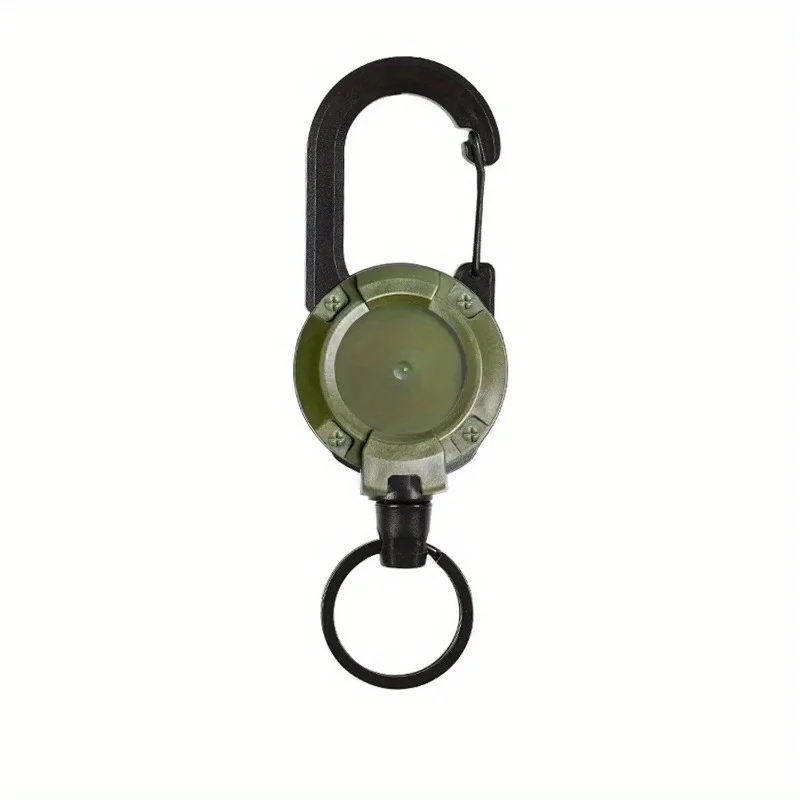 Retractable Steel Cable Keychain, Anti-Loss Tactical Pull Buckle & Badge Clip for Camping, Fishing, Golf & Outdoor Use