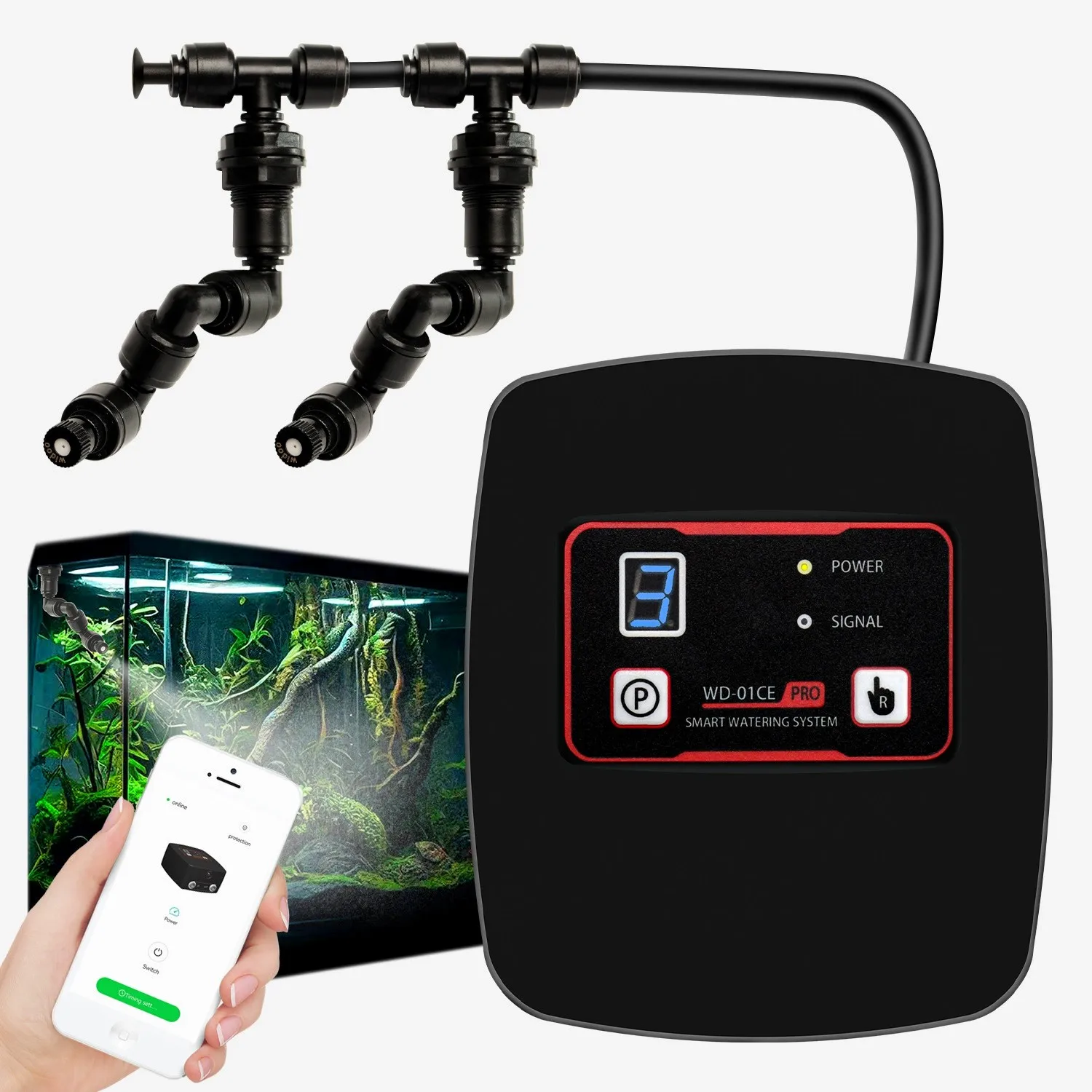 

WiFi Rain Forest Tank Timed Sprinkler System Atomization Set Reptile Snake Lizard Turtle Box Intelligent Humidification Spray