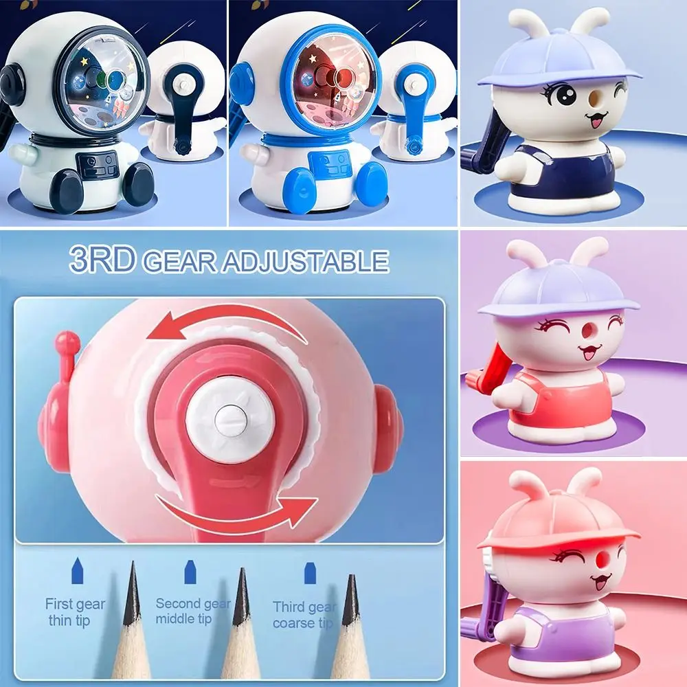 Prize Cartoon Anti Sticking Lead Automatically Enters Lead Third Gear Adjustable Hand-cranked Mechanical Tool Pencil Sharpener