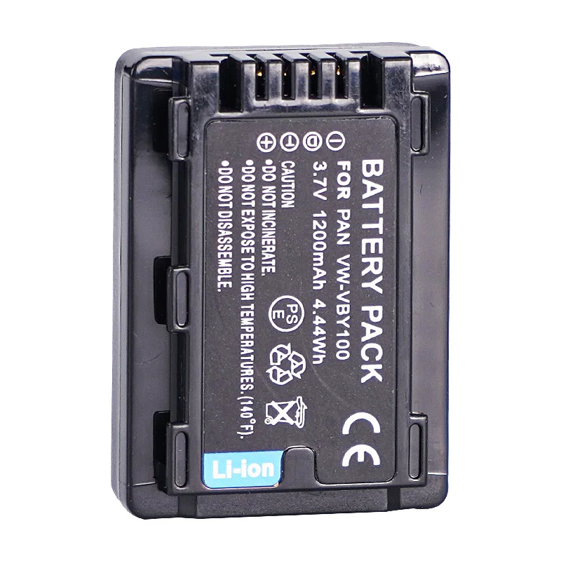 Para batería de repuesto VW-VBY100 1200mAH Compatible con cámara segura Panasonic AG-DVX200 AG-UX180 HC-X2000