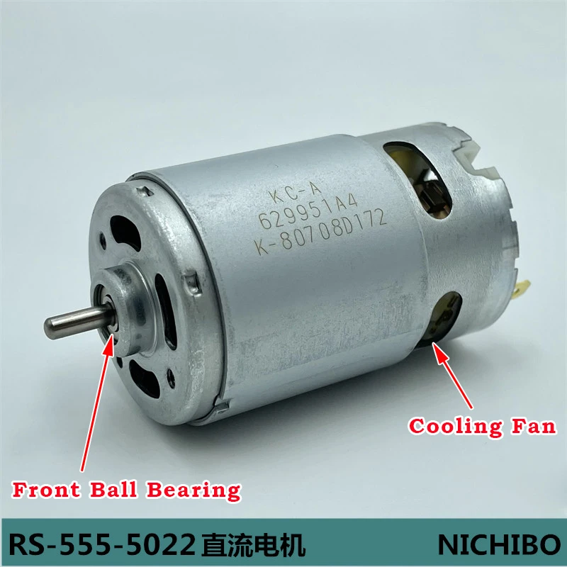 NICHIBO RS-555 Micro 36mm Ball Bearing Motor DC 6V 9.6V 12V 18V 15500RPM High Speed Large Torque Electric Drill Tool Toy Motor