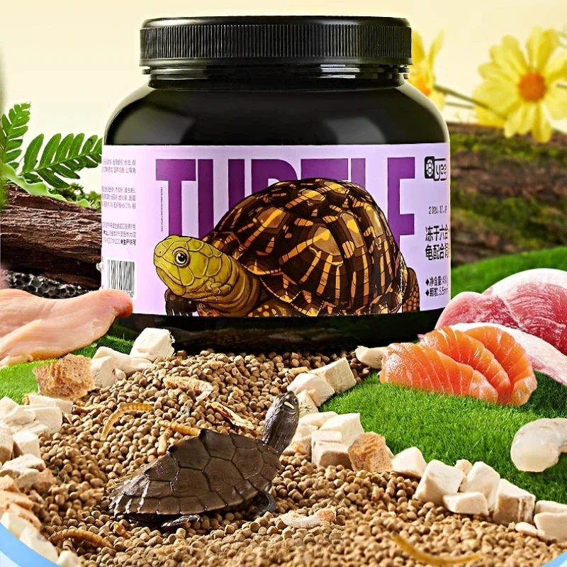 Yee Freeze-Dried Turtle Food - 6-in-1 Floating Pellets with Shrimp, Fish & Vegetables - for Aquatic & Semi-Aquatic Turtles