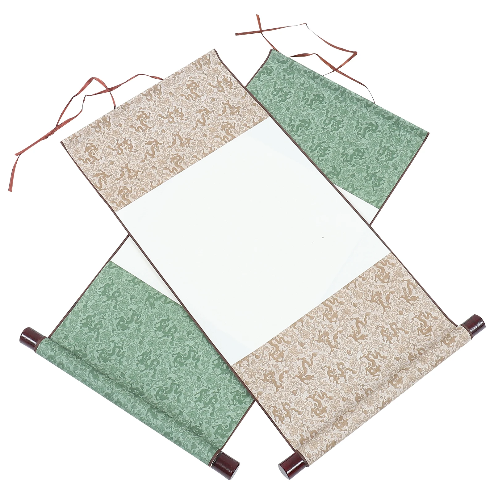 2 Pcs Blank Scroll Calligraphy Painting Paper Wall-mounted Brush Chinese Drawing