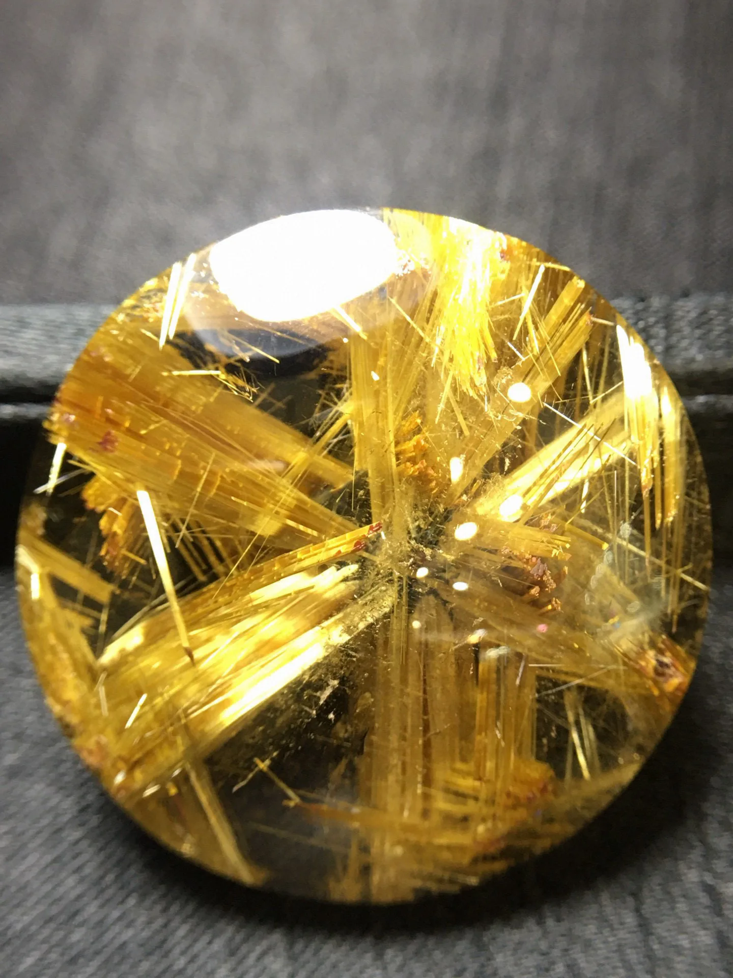 

Подвеска из натурального золота с рутилированным кварцем, круглый цветок, ювелирные изделия из рутилированного кварца 33*11 мм для мужчин и женщин, Бразилия AAAAAAA