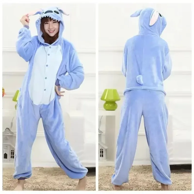 Sanrio Hello Kitty One Piece Pajamas Sets Stitch Onesies Adults Anime Children Fuzzy Pyjama Cartoon Cosplay Costume Kids Gift