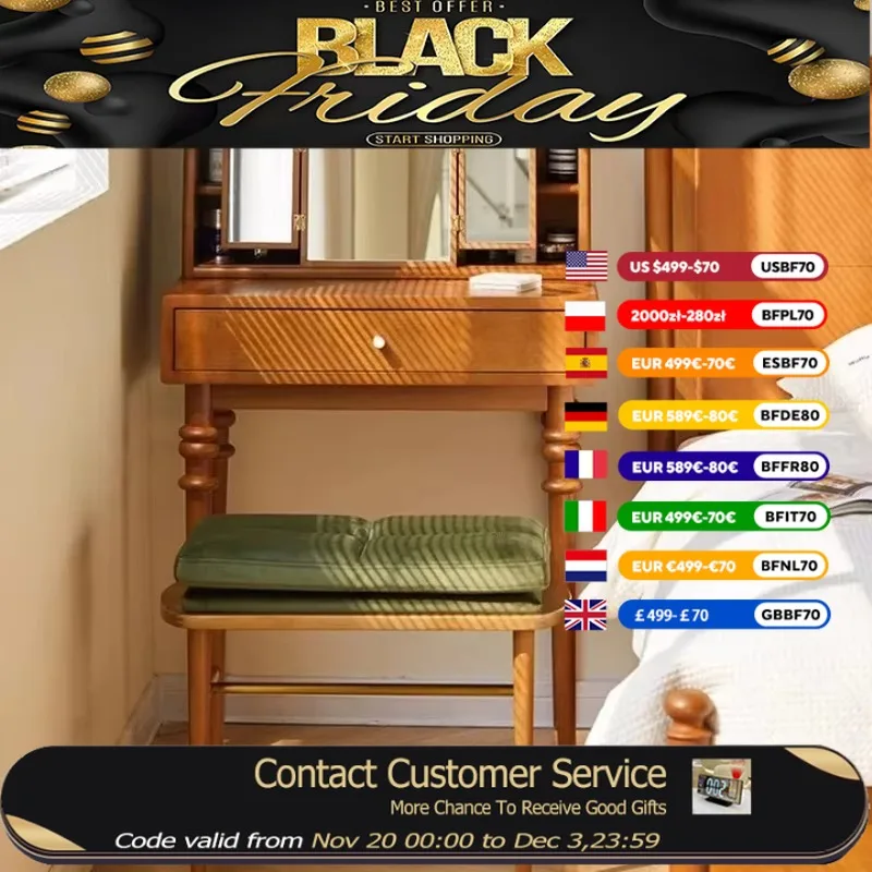 

Make Up Wood Vanity Table Aesthetic Full Set Drawers Bedroom Dresser Organizer Space Saving Schmink Tisch Bedroom Furniture