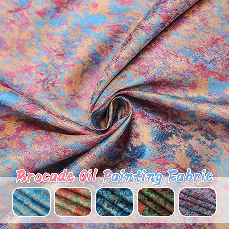 1/3/5M Starry Sky Oil Painting Jacquard Brocade Fabric For Diy Bag Cushion Pillow Clothing Handmade Craft Upholstery Fabric