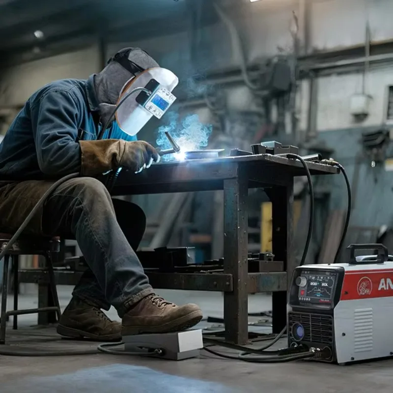 

ANDELI AC DC LCD 110V/220V 200AMP Remote TIG Aluminum Welding Machine With Footpadel And Cold Welding Helmet