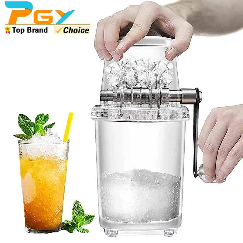 Trituradora de hielo giratoria Manual, máquina portátil para granizados, batidos, picadora de hielo, Bar, batidora de cubitos de hielo, picadora de bebidas