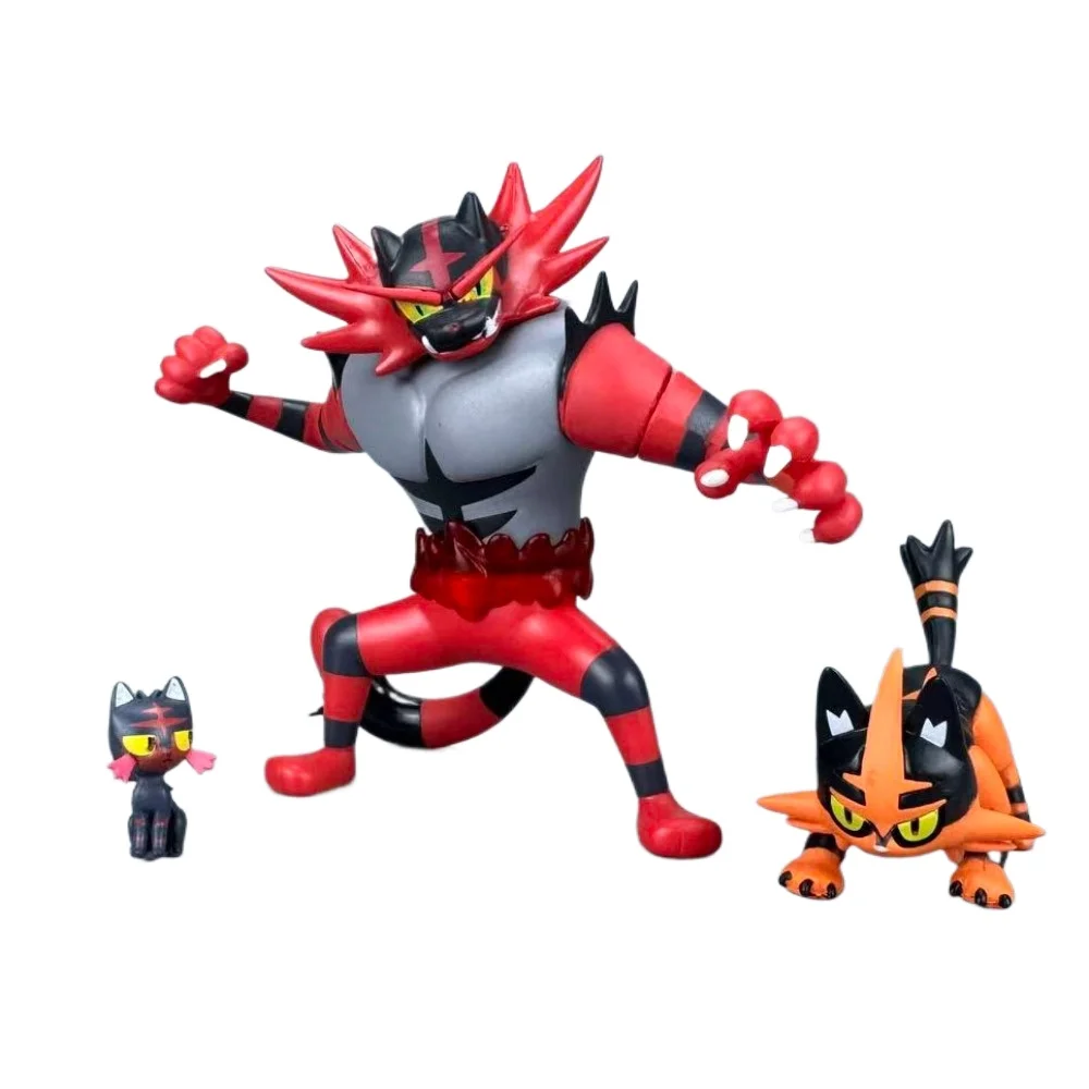 2,5-9,5cm Anime Pokemon Figur Incineroar Gruppe Actionfiguren PVC-Statue Schreibtisch-Ornament Sammlermodell Spielzeug Geschenke