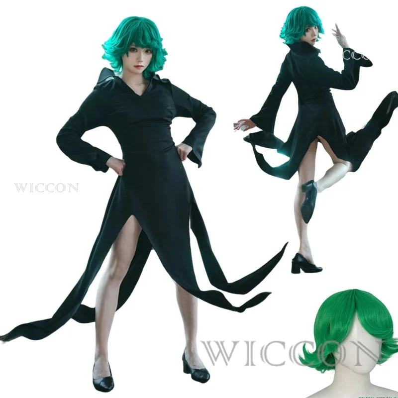 Anime ONE PUNCH-MAN Tatsumaki Cosplay Halloween Christmas for Child Plus Size Wig Costume New