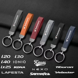 New Leather Metal Car Key Chain Keychain Key Ring For Hyundai i10 i25 i20 i30 N Performance i40 i45 ix20 ix35 i30CW Accessories