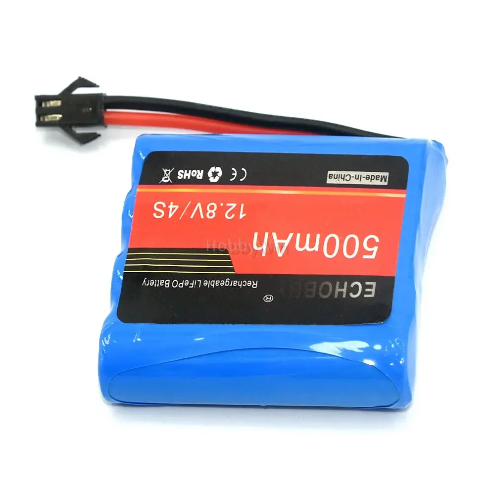 Batería de 4S de 12,8 V, 500mAh, 6,4wh, enchufe positivo para Buggy, coche, camión, carreras, barco de velocidad