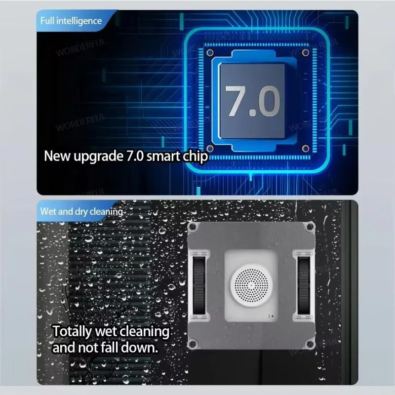 Electric Automatic Window Cleaning Robot with Intelligent Path Planning Water Spray Feature & APP/Remote Control Glass Cleaner