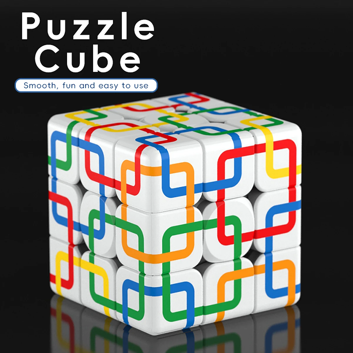 

Magic Cube 3x3x3 3D UV printed Chain Square stress-relieving puzzle professional smooth speed game children's toy gift