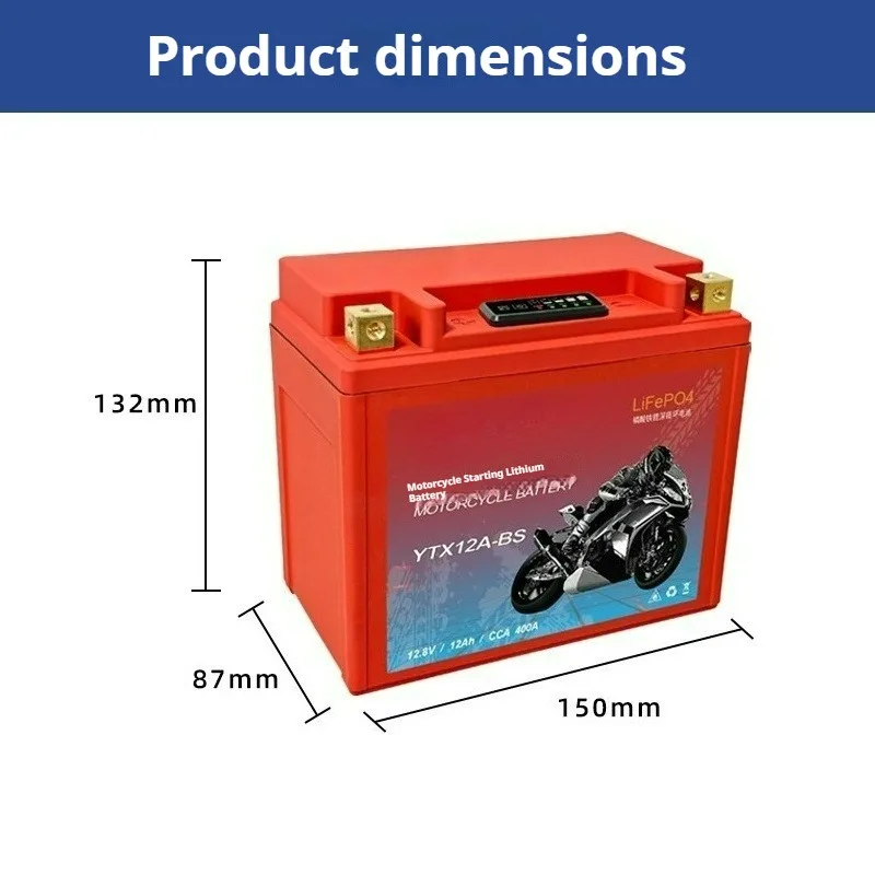 12V 5Ah 7Ah 9Ah High Discharge Rate LiFePO4 for Motorcycle Starter Battery Built-in BMS Motor Starting Storage Battery