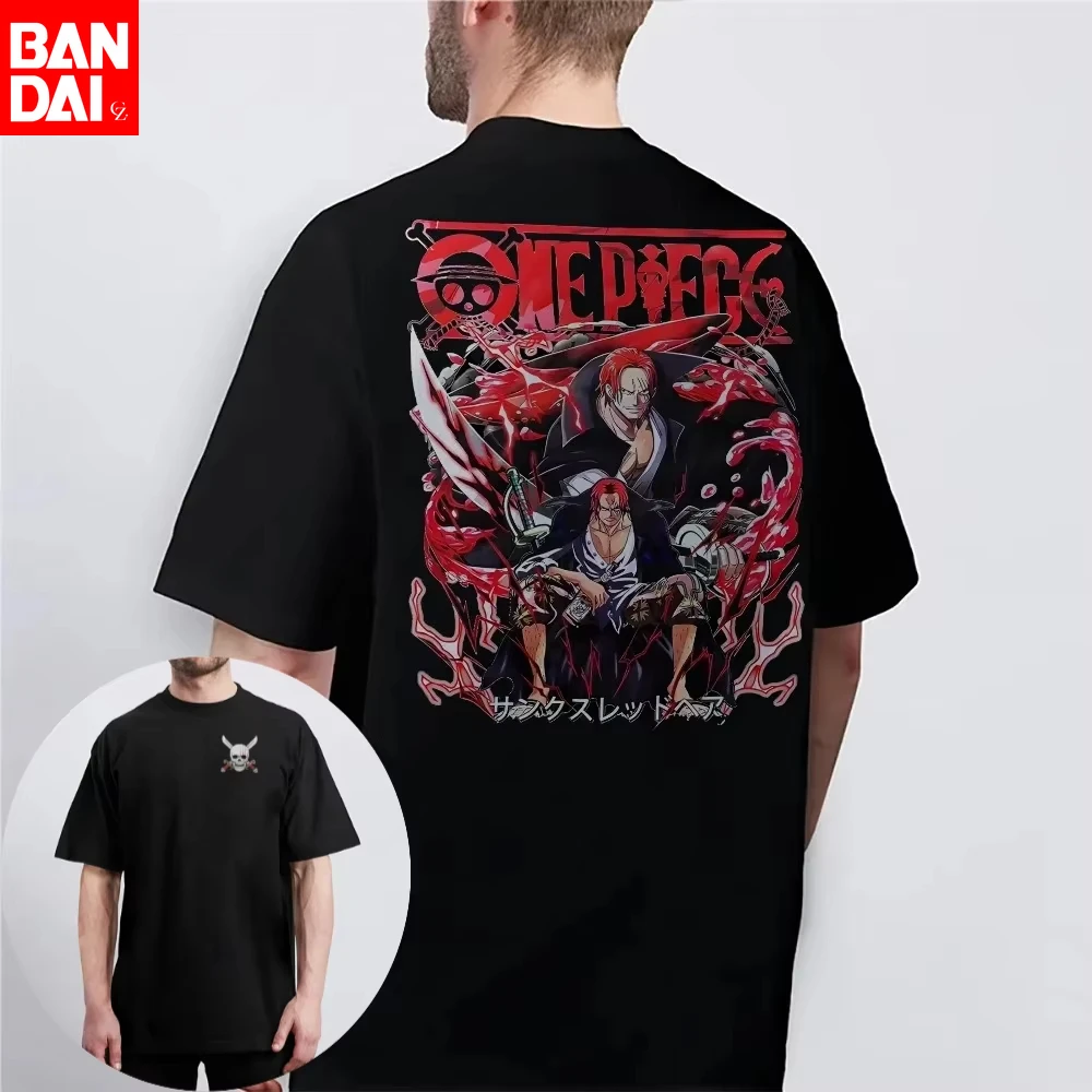 

One Piece Men's T-shirt Monkey D. Luffy Anime Tee Summer and Spring Boy's Simple Short Sleeves Harajuku Parent-child Outfits