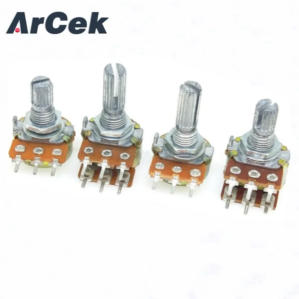 5PCS WH148 Potentiometer Resistor Linear Taper Rotary Dual 6pin Single 3pin for Arduino 1K 2K 5K B10K 20K 50K 100K 250K 500K 1M