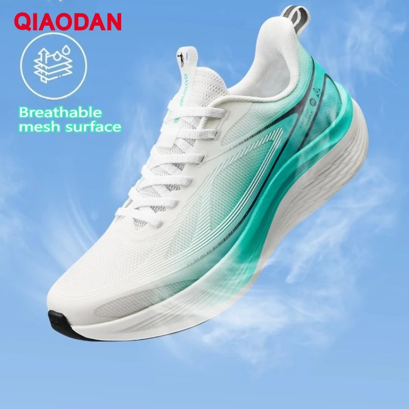 QIAODAN QS 5v2 Shock Absorption Sneakers 2025 Men's Mesh Breathable Comfortable Soft-soled Running Shoes QXB023253204