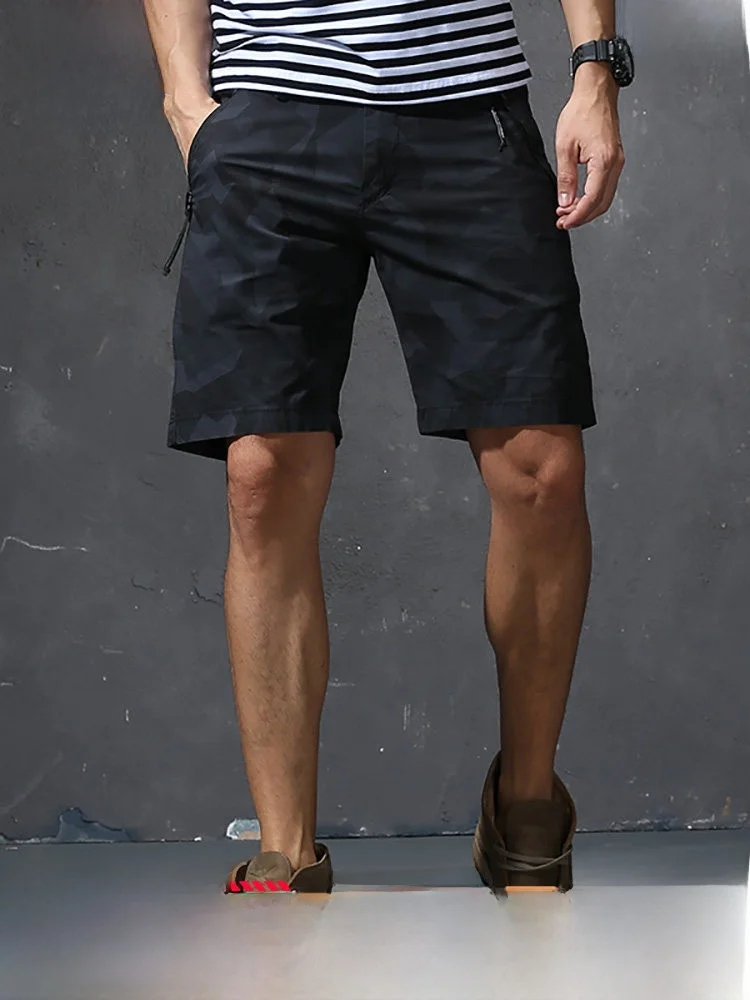 

Qui Dry Camouflage orts Men's Summer Thin Ice Silk Slim Fit Casual Workwear Straight Leg mid Waist Cotton Blend