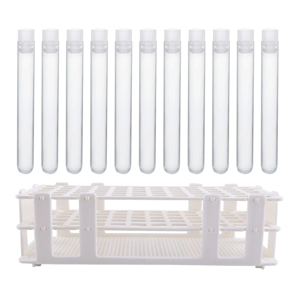 

60 Pcs Plastic Test Tube Rack Clear Mini Tubes Liquid Beads Scientific Experiment Home School Candy Store Party Decoration