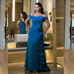 Customized Fashion Classic Jersey Pleat Ruched A-line Off-the-shoulder Long Dresses Bespoke Occasion Dresses Formal Exquisite