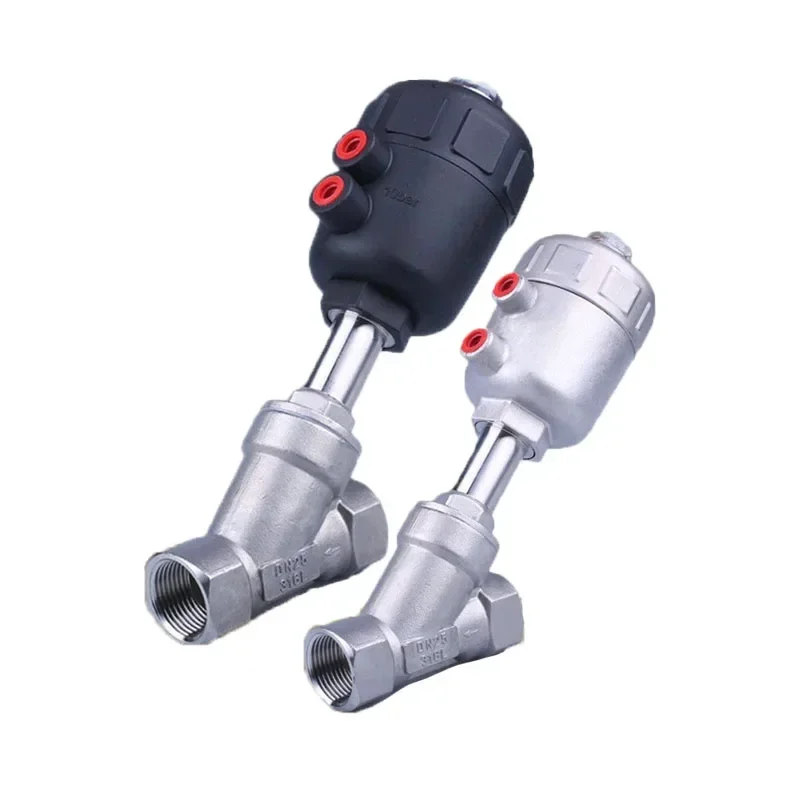 ‌304 Stainless Steel Pneumatic Y-Type Angle Seat Valve - Flanged/DN25-65 for Steam, High Temp Industrial Automation