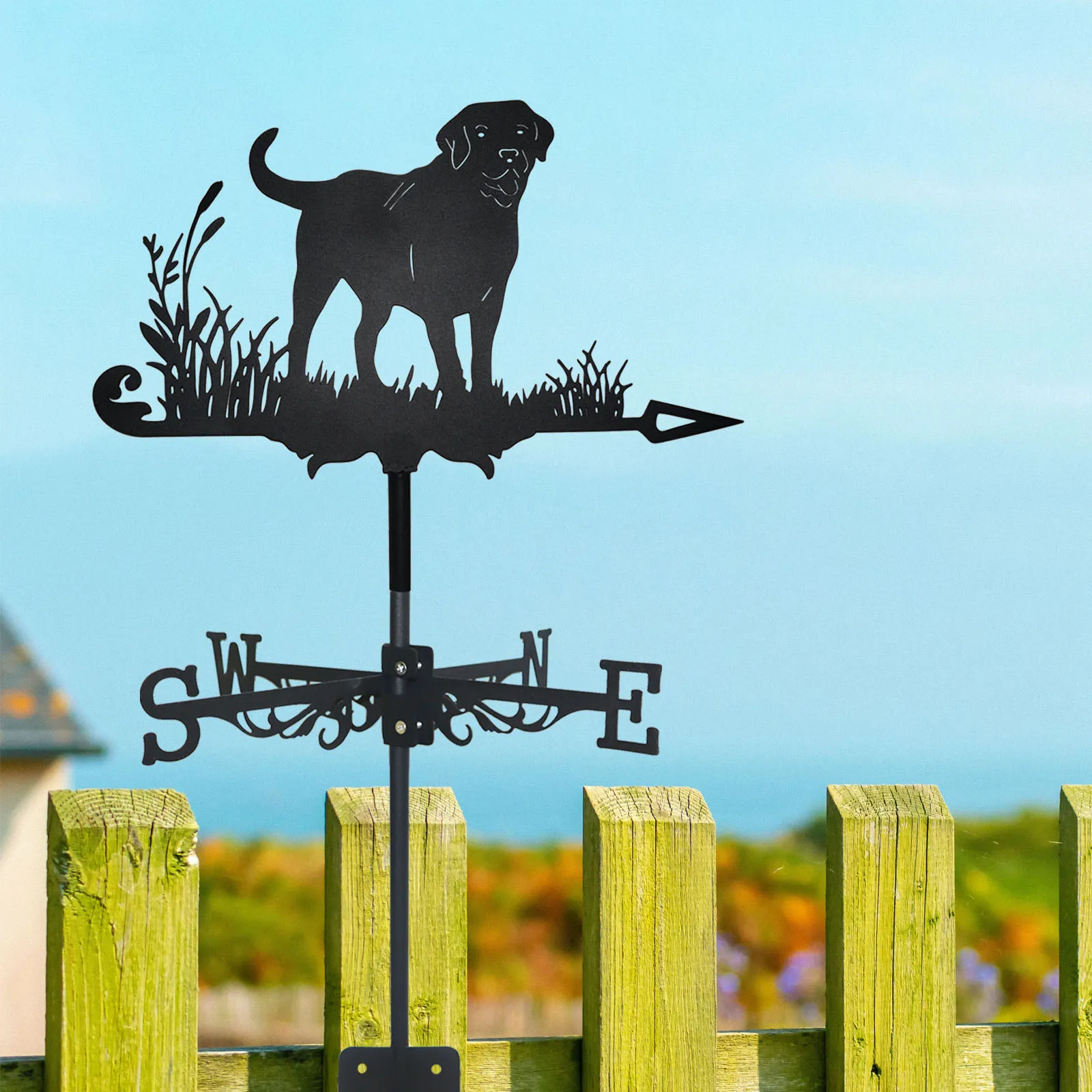 1pc Labrador Retriever meteo Vane Dog antiruggine Outdoor Decor Craft per tetto giardino casa recinzione colonna serra fienile