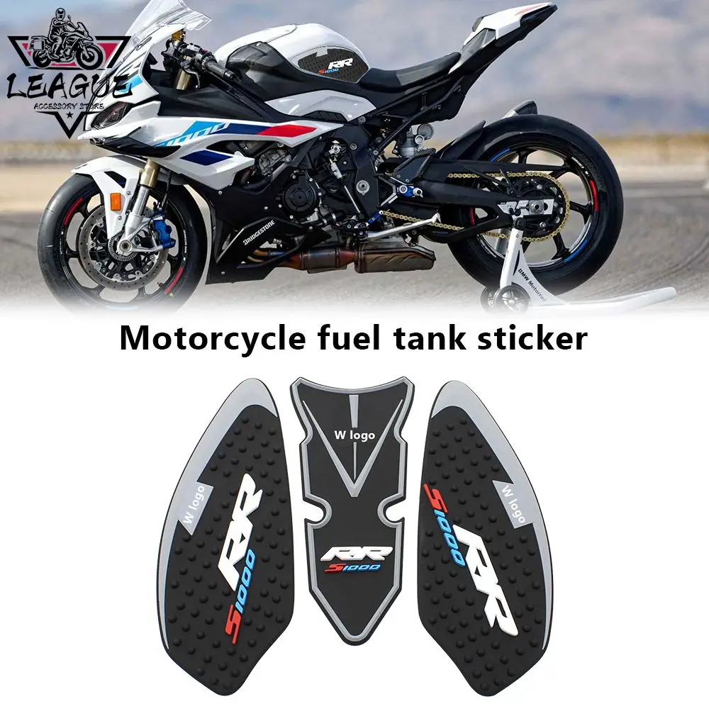 S1000RR 2024 For BMW S1000RR 2019-2024 Motorcycle New Rubber 3D Fuel Tank Sticker Pad Anti Slip Traction Logo Decal