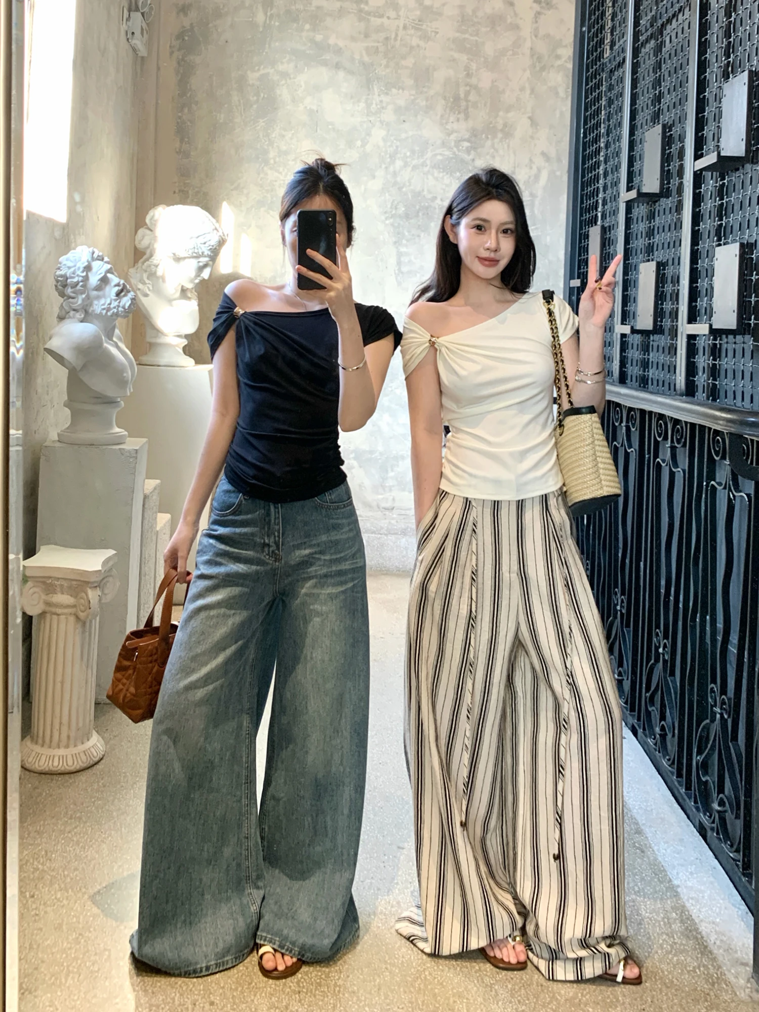 

Slim Fit Shoulder Bared Short Sleeve T Shirt for Women with MX Boom Brand Grey Summer Design Trendy Ladies Fashion Casual Top