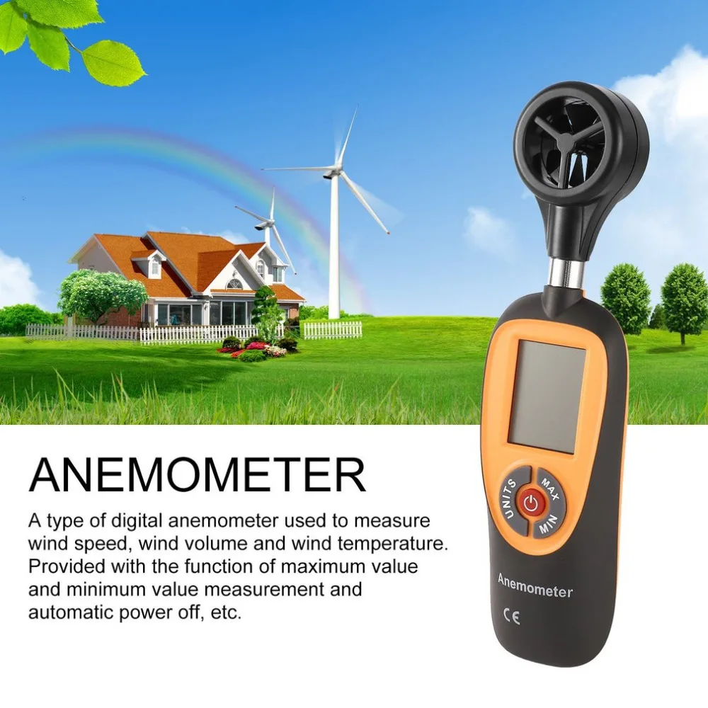 HTI Wind Meter Anemometer Wireless Professional Instruments With Cfm And Temperature Measuring Function