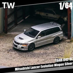 1:64 Lancer Evolution Wagon EVO Travel version, alloy die-cast miniature static car fashion play model, adult collection pieces.