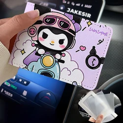 Sanrio Kuromi Cartoon Driver's License Cover kawaii Anime PU Leather Card Bag Business ID Passport Card Driving Documents Holder