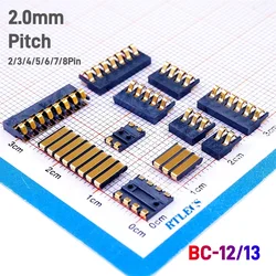5 Pairs SMT Spring Battery Connector 2.0 MM Pitch 2 3 4 5 6 7 8 Pin Male Female Contact Power Charge Gold Plated 3U Low Profile