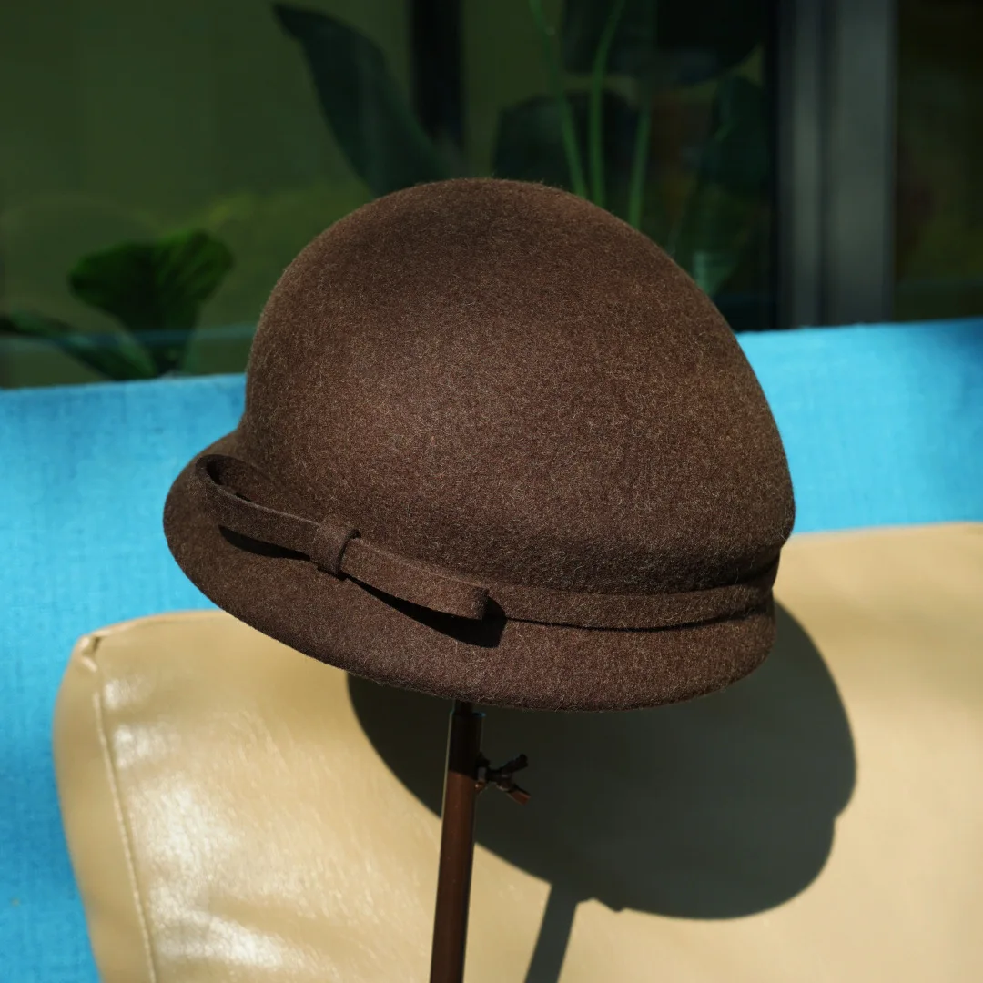 

Новые осенне-зимние шерстяные купольные шапки, женские дизайнерские мягкие теплые ретро женские шапки с бабочкой, кепка премиум-качества в рыбацком стиле, подарок