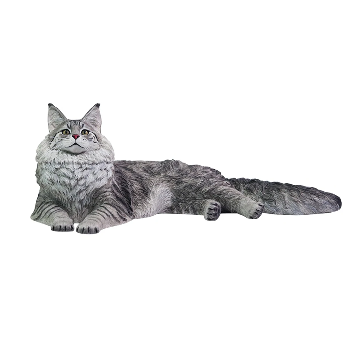 

HIPLAY LIEJI Silver Tiger Maine Coon Static Expertly Hand-Painted Lifelike 1/6 Scale Animal Figurine