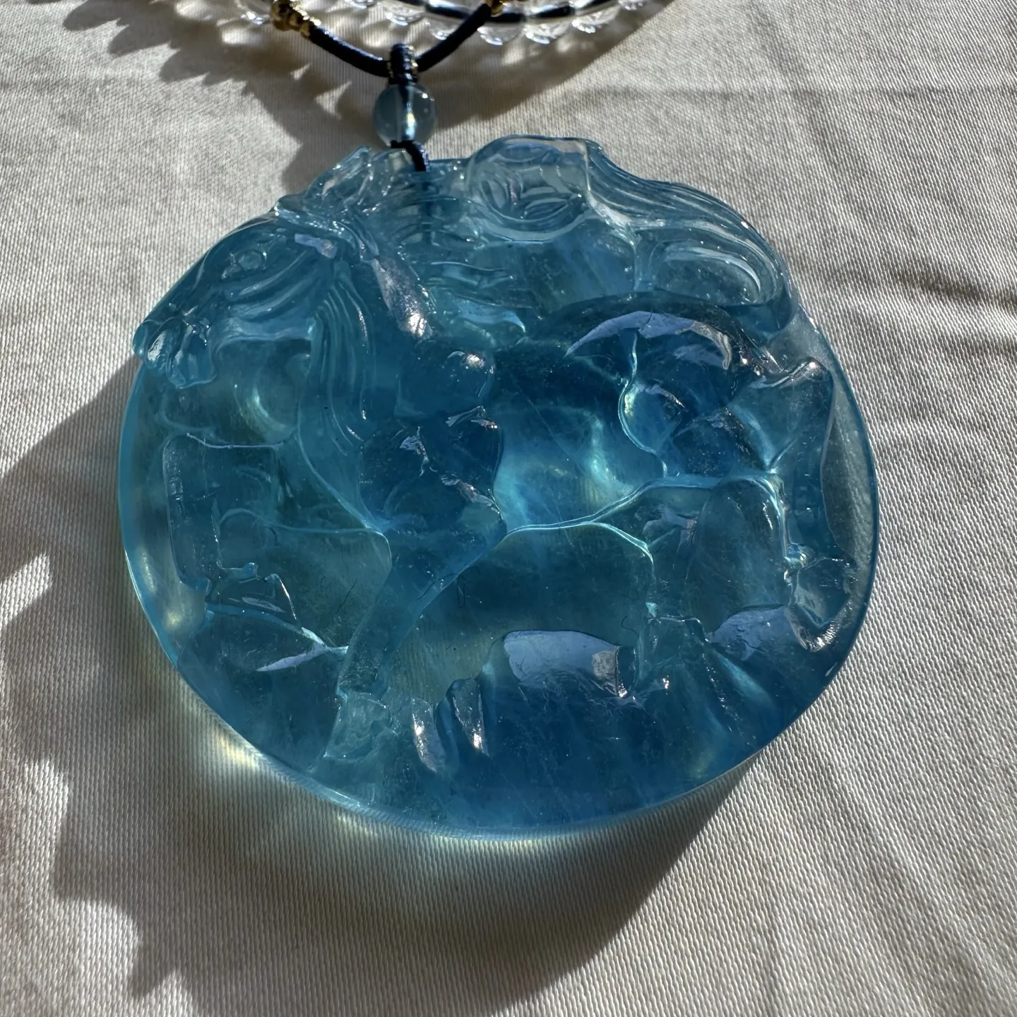 

Natural Blue Aquamarine Pendant Women Bead 53x10mm Aquamarine Brazil Fashion Beads Necklace AAAAA