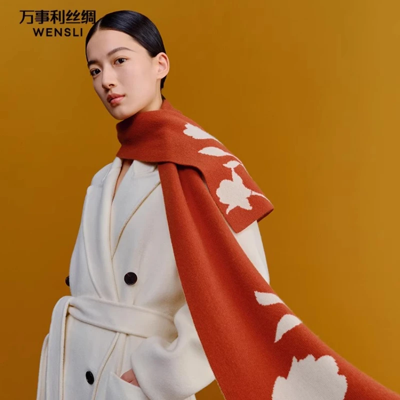 

Wensli Рождественский подарок весна/лето шаль новый шарф из 100% овечьей шерсти теплый женский маленький шарф для шеи