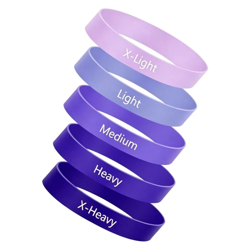 Foot Stretch Set of 5 Elastic Resistance Band for Daily Toe Exercise Travel Practice and Home Stretching Routine 4XBB