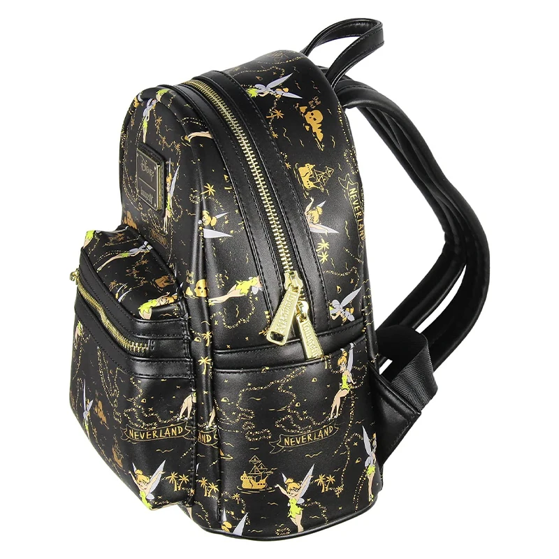 Loungefly Disney Tinkerbell Neverland Treasure Map All-Over Print Little Bit of Pixie Dust Mini Backpack for Girls